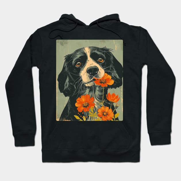 Cocker Spaniel Flowers Photo Art Design For Dog Onwer Hoodie by karishmamakeia